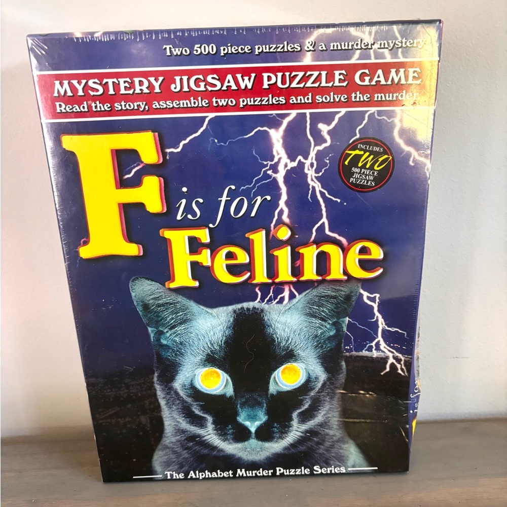 F Is For Feline - Alphabet Murder Series- Mystery Jigsaw Puzzle Game- 500 Pc X 2